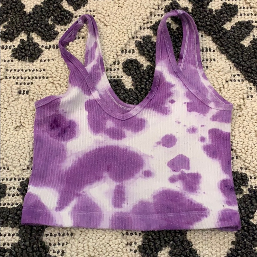 Custom made purple tie-dye crop top